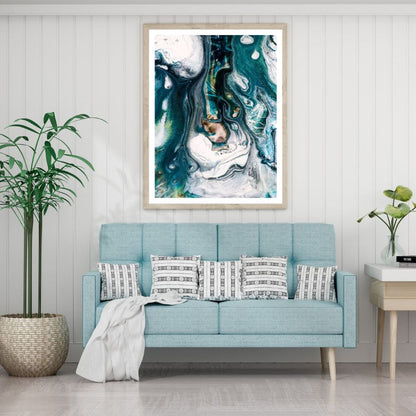 Green White & Gold Abstract Art Home Decor Premium Quality Poster Print Choose Your Sizes