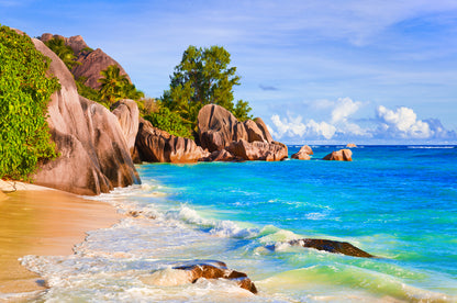 Beach with Island Photograph Print 100% Australian Made