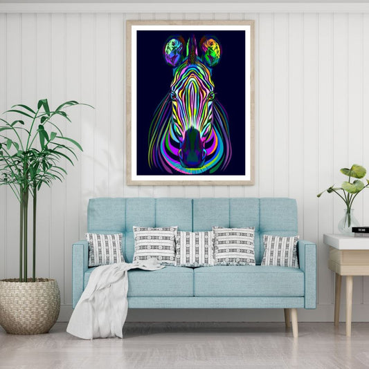 Colorful Zebra Abstract Design Home Decor Premium Quality Poster Print Choose Your Sizes
