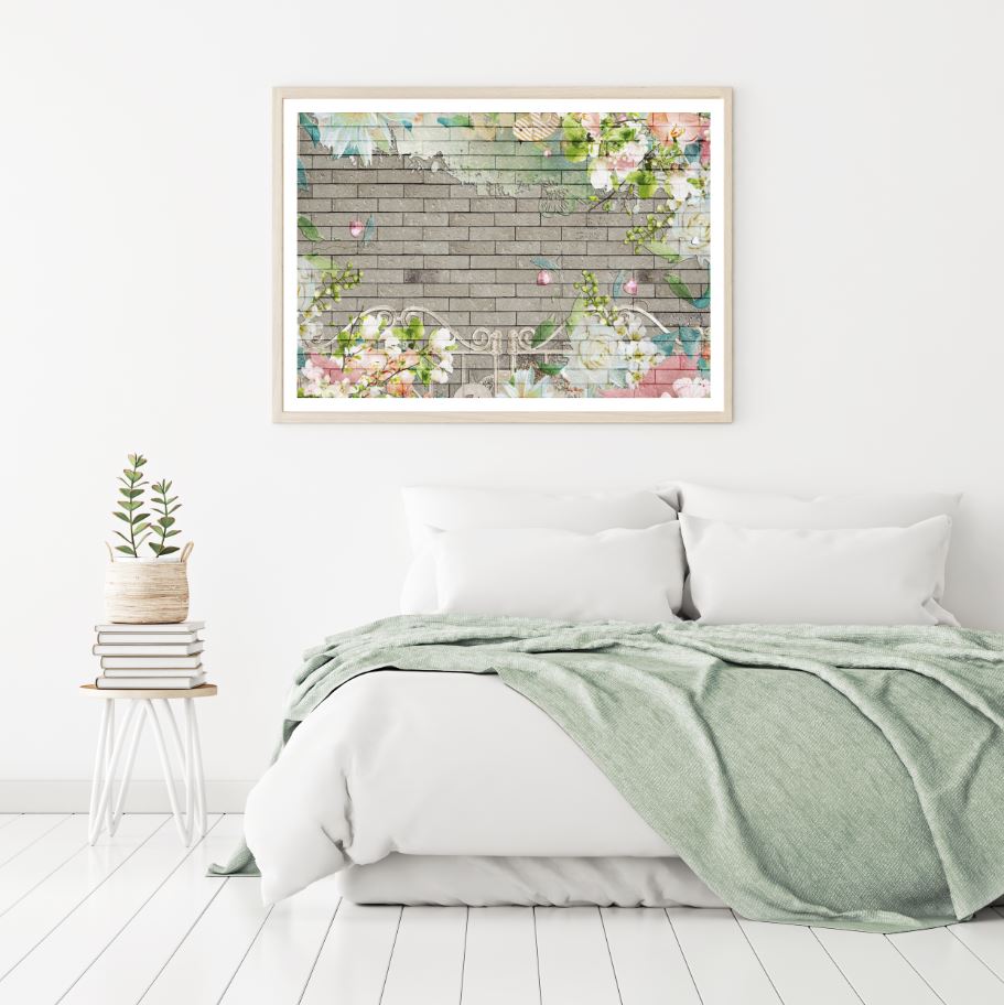 Flowers on Wall Digital Painting Home Decor Premium Quality Poster Print Choose Your Sizes