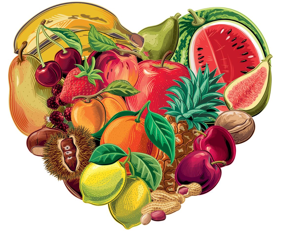 Square Canvas Heart Shaped Fruit Art High Quality Print 100% Australian Made