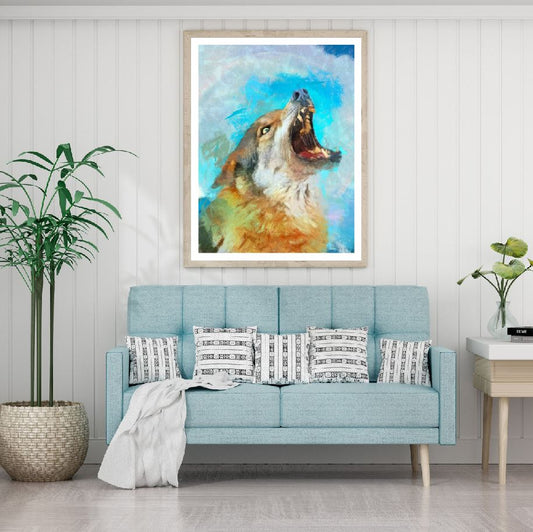 Wolf Portrait Colorful Painting Home Decor Premium Quality Poster Print Choose Your Sizes