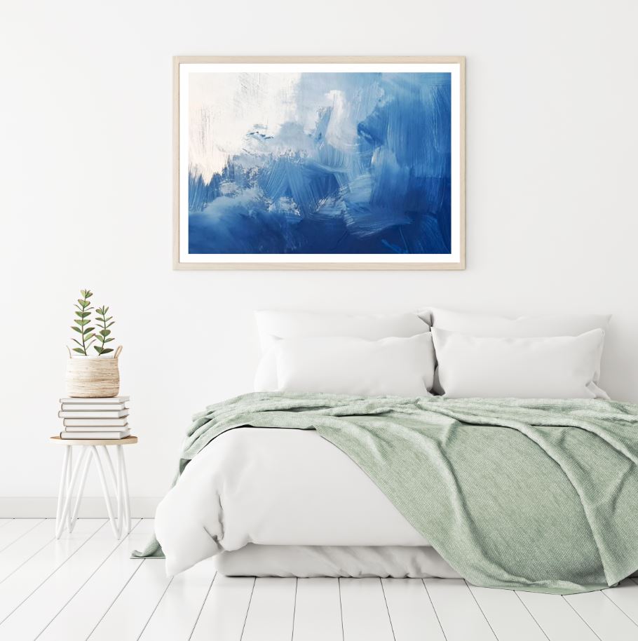 White & Blue Abstract Design Home Decor Premium Quality Poster Print Choose Your Sizes