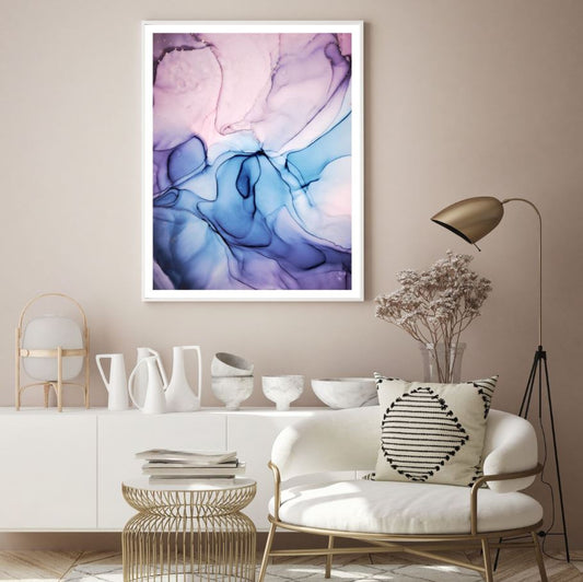 Blue Pink Abstract Design Home Decor Premium Quality Poster Print Choose Your Sizes