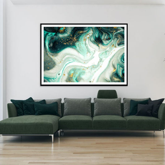 Green & Gold Abstract Design Home Decor Premium Quality Poster Print Choose Your Sizes