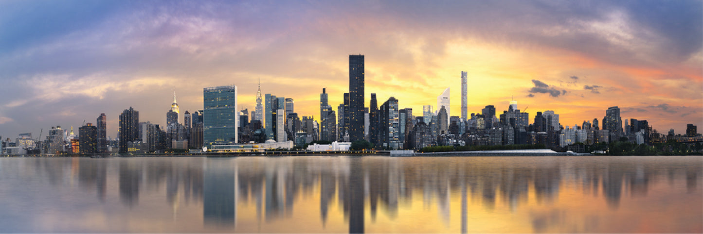 Panoramic Canvas New York City Sunset High Quality 100% Australian made wall Canvas Print ready to hang