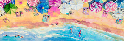 Panoramic Canvas Beach Painting High Quality 100% Australian made wall Canvas Print ready to hang