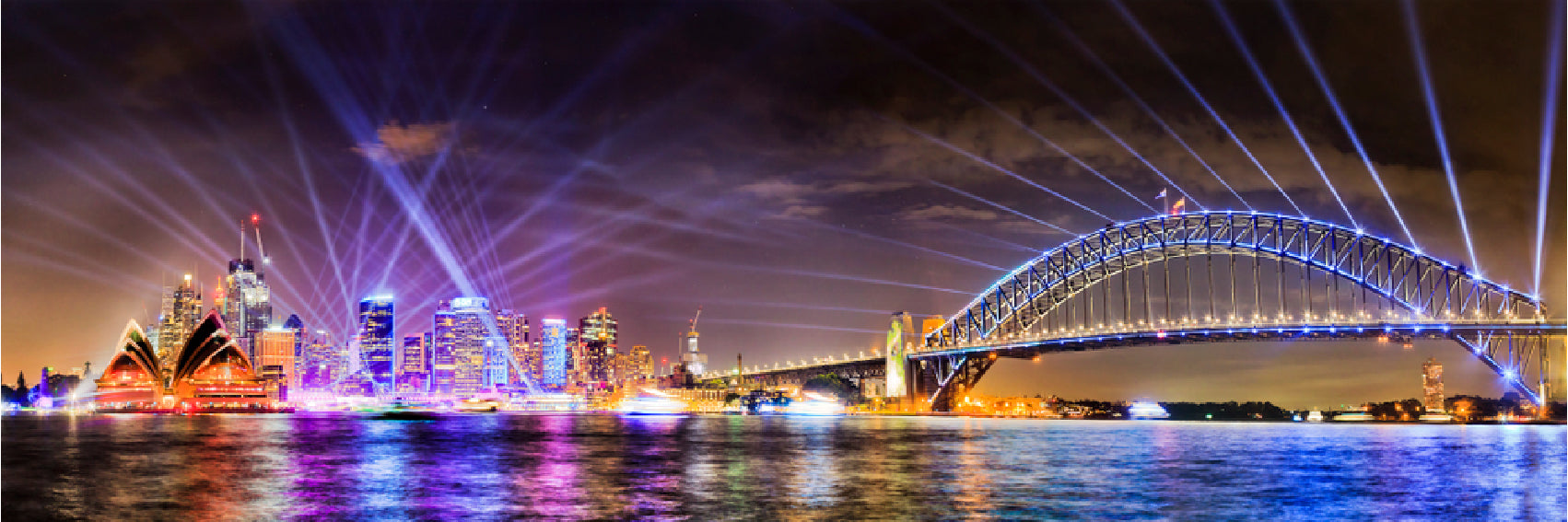 Panoramic Canvas City Night View High Quality 100% Australian made wall Canvas Print ready to hang