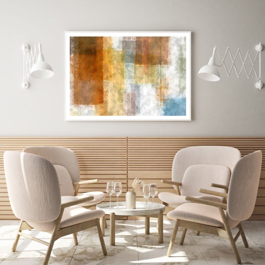 Orange & Blue Abstract Design Home Decor Premium Quality Poster Print Choose Your Sizes