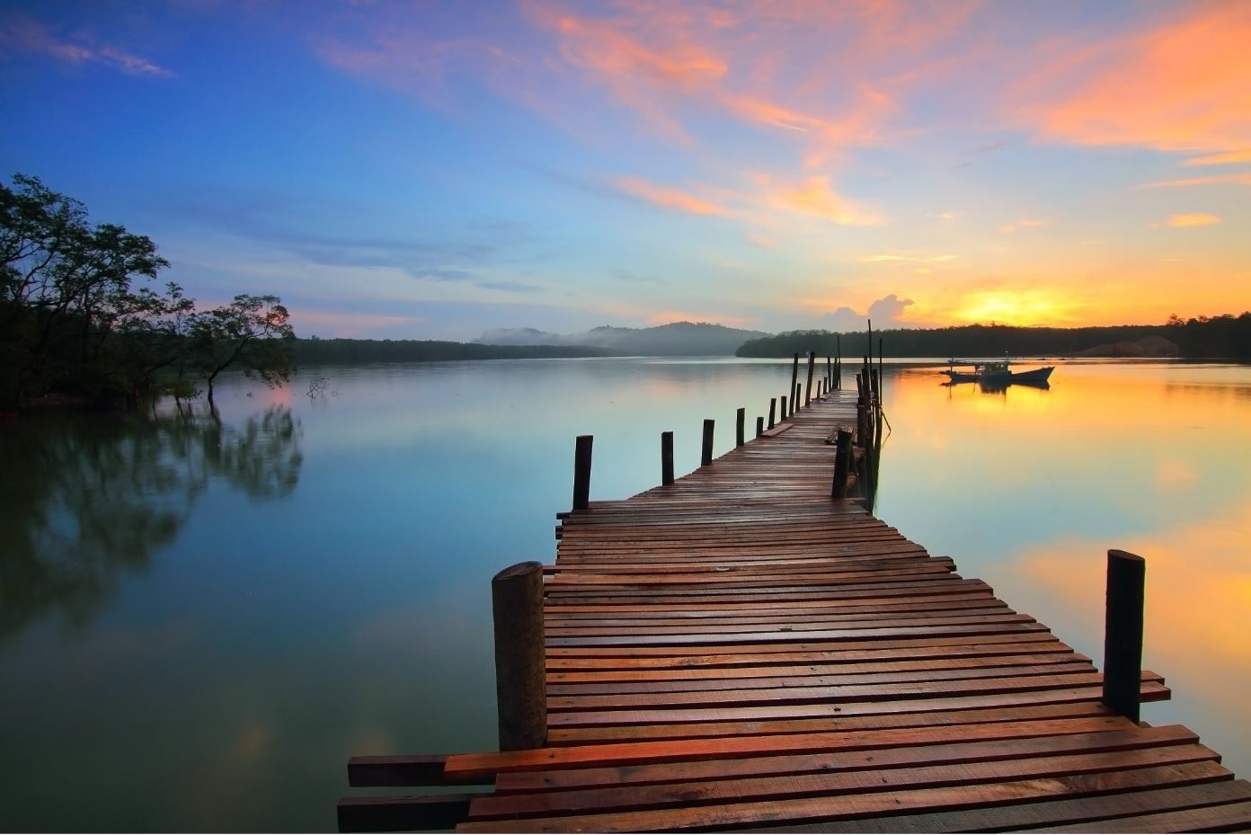 Wooden Pier Over Beach at Sunset Print 100% Australian Made