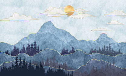 Mountain Scenery Vector Painting Home Decor Premium Quality Poster Print Choose Your Sizes