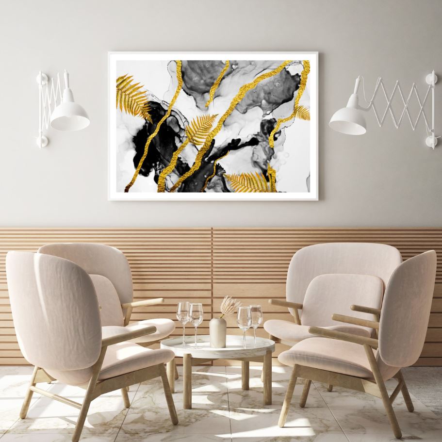 Black & Gold Abstract Design Home Decor Premium Quality Poster Print Choose Your Sizes