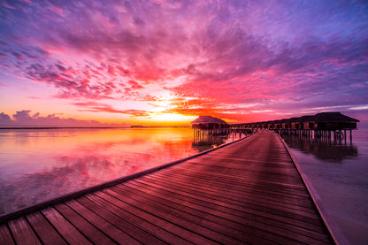 Wooden Pier Over Sea Photograph Home Decor Premium Quality Poster Print Choose Your Sizes