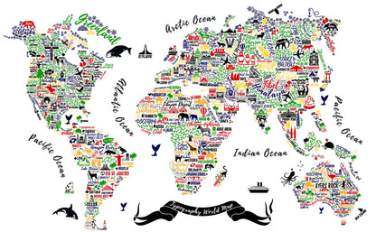 World Map Vector Paint Design Home Decor Premium Quality Poster Print Choose Your Sizes