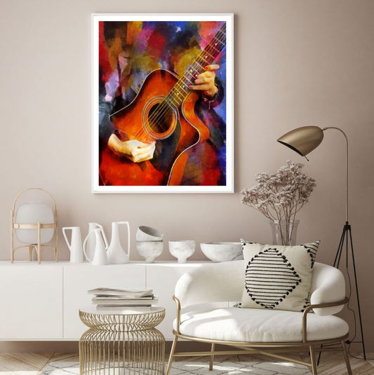 Guitarist Watercolor Painting Home Decor Premium Quality Poster Print Choose Your Sizes