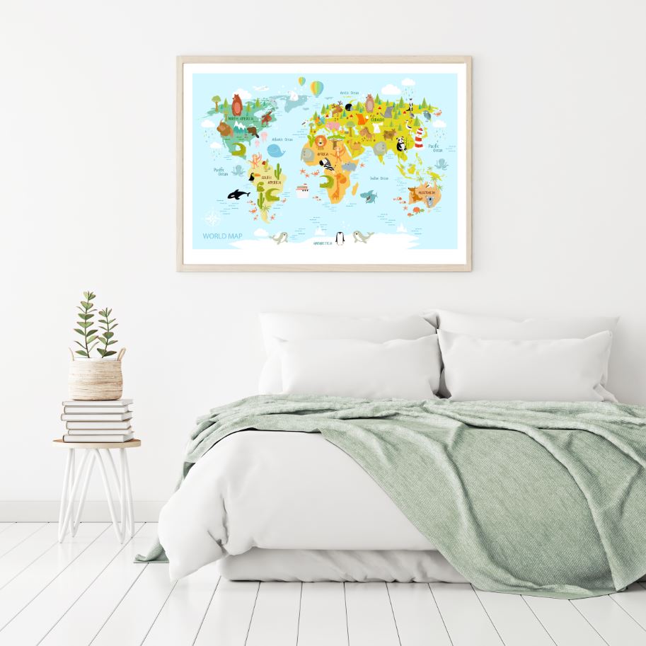 World Map Vector Art Design Home Decor Premium Quality Poster Print Choose Your Sizes