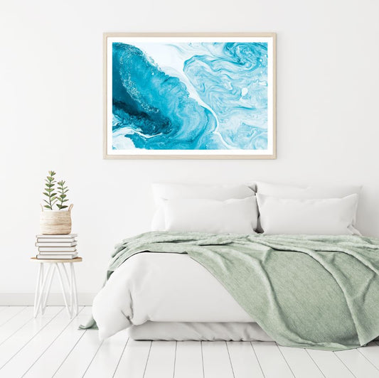 Blue & White Abstract Design Home Decor Premium Quality Poster Print Choose Your Sizes