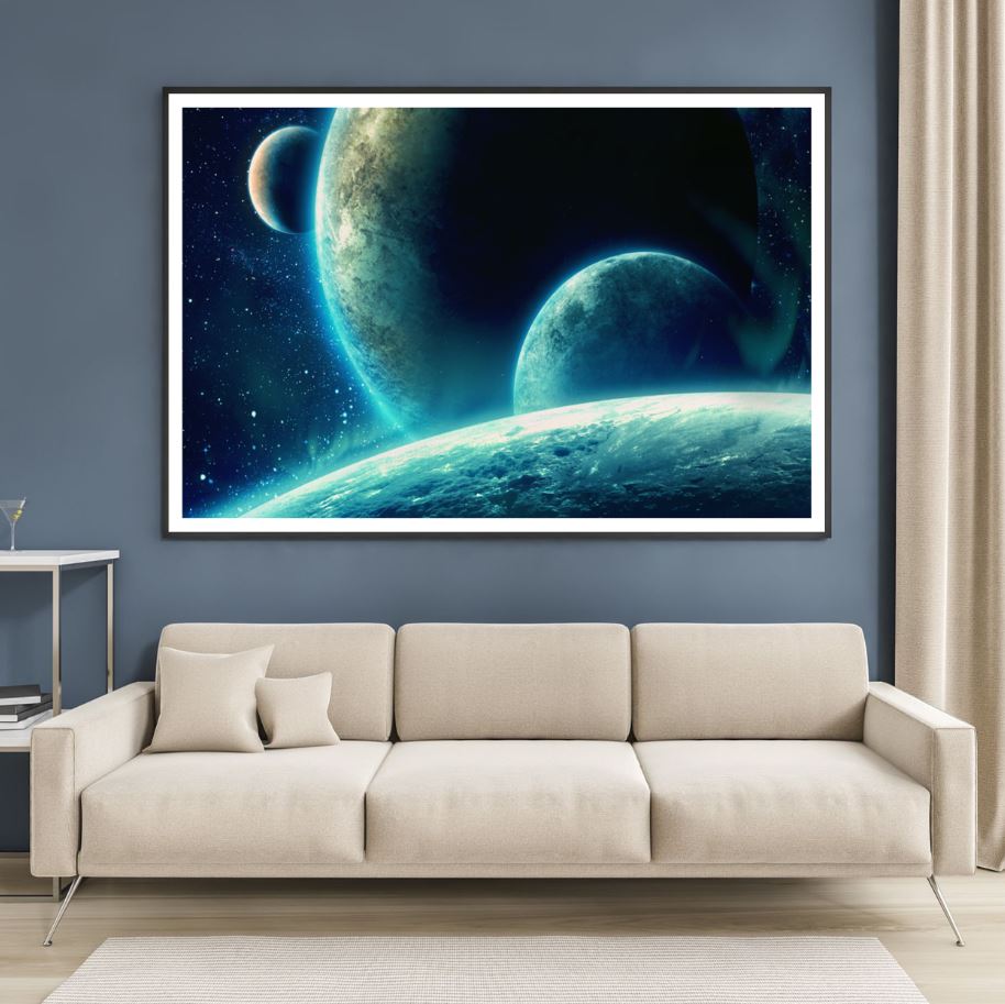 Planets Digital Design Home Decor Premium Quality Poster Print Choose Your Sizes