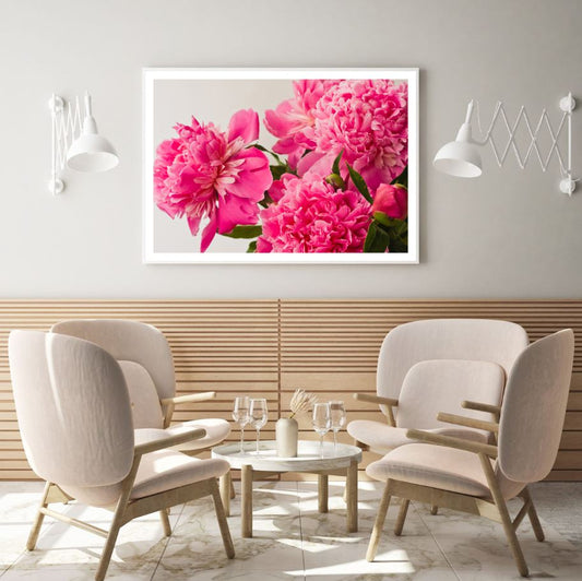 Pink Peonies Closeup Photograph Home Decor Premium Quality Poster Print Choose Your Sizes
