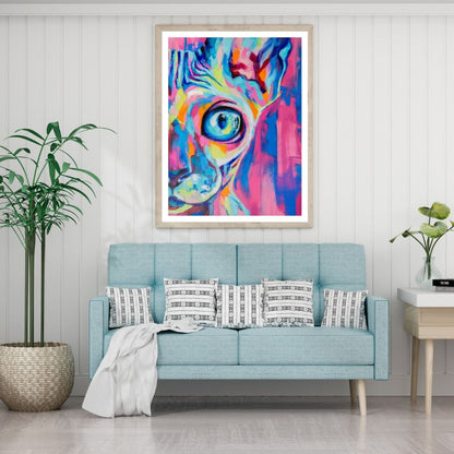 Cat Portrait Abstract Design Home Decor Premium Quality Poster Print Choose Your Sizes