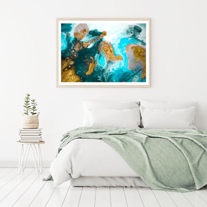 Green Gold Blue Abstract Design Home Decor Premium Quality Poster Print Choose Your Sizes