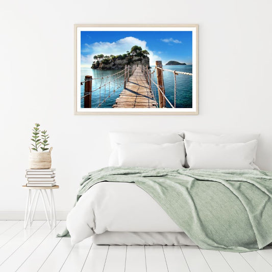 Wooden Bridge to Island Scenery Home Decor Premium Quality Poster Print Choose Your Sizes