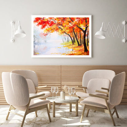 Autumn Trees Watercolor Painting Home Decor Premium Quality Poster Print Choose Your Sizes