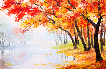 Wallpaper Murals Peel and Stick Removable Colorful Trees Watercolor Painting High Quality