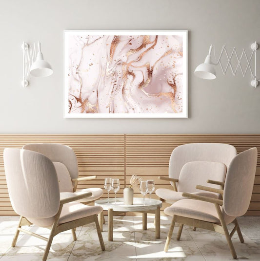 Pink & Gold Abstract Design Home Decor Premium Quality Poster Print Choose Your Sizes