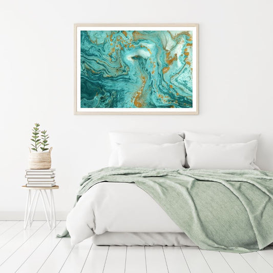 Green & Gold Abstract Design Home Decor Premium Quality Poster Print Choose Your Sizes