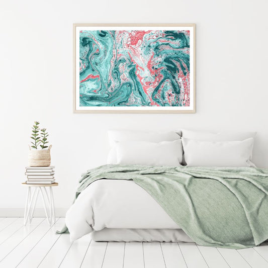 Pink & Green Abstract Design Home Decor Premium Quality Poster Print Choose Your Sizes