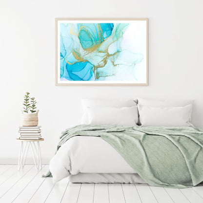 Blue & Gold Abstract Design Home Decor Premium Quality Poster Print Choose Your Sizes