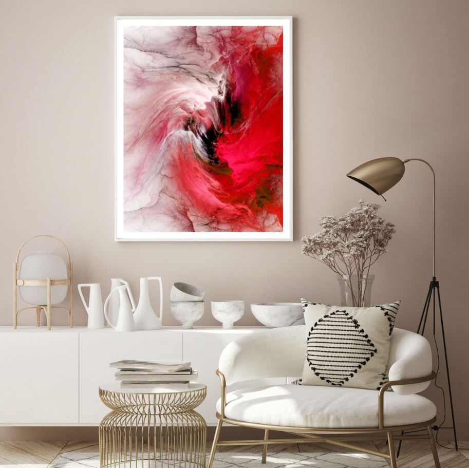Red Black & White Abstract Design Home Decor Premium Quality Poster Print Choose Your Sizes