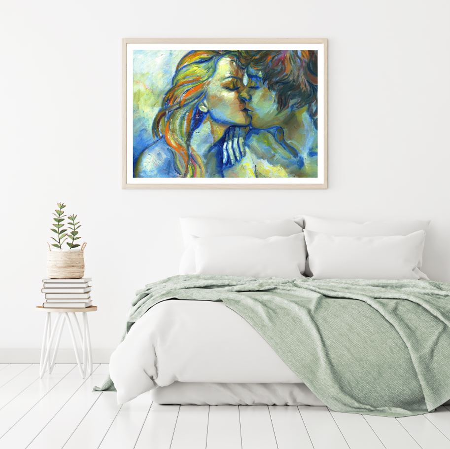 Couple Kissing Oil Painting Home Decor Premium Quality Poster Print Choose Your Sizes