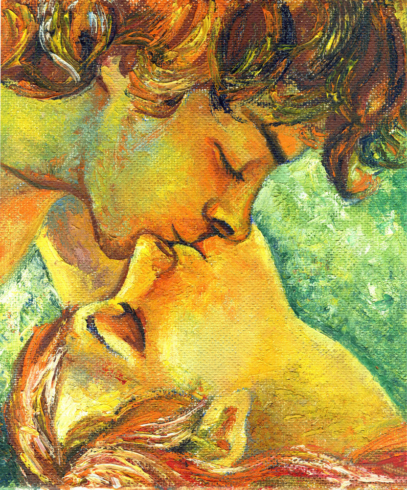 Couple Kissing Oil Painting Home Decor Premium Quality Poster Print Choose Your Sizes