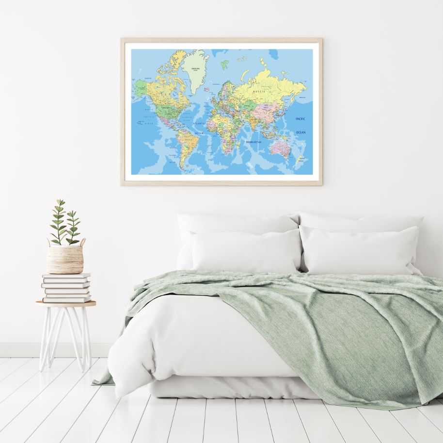 World Map Vector Design Home Decor Premium Quality Poster Print Choose Your Sizes