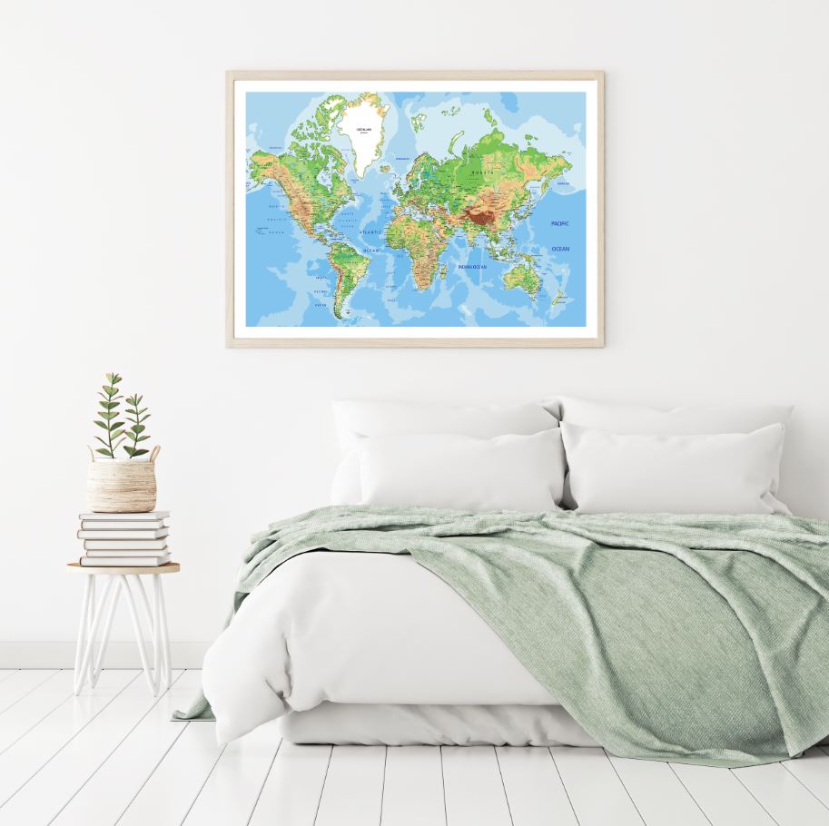 World Map Vector Art Design Home Decor Premium Quality Poster Print Choose Your Sizes