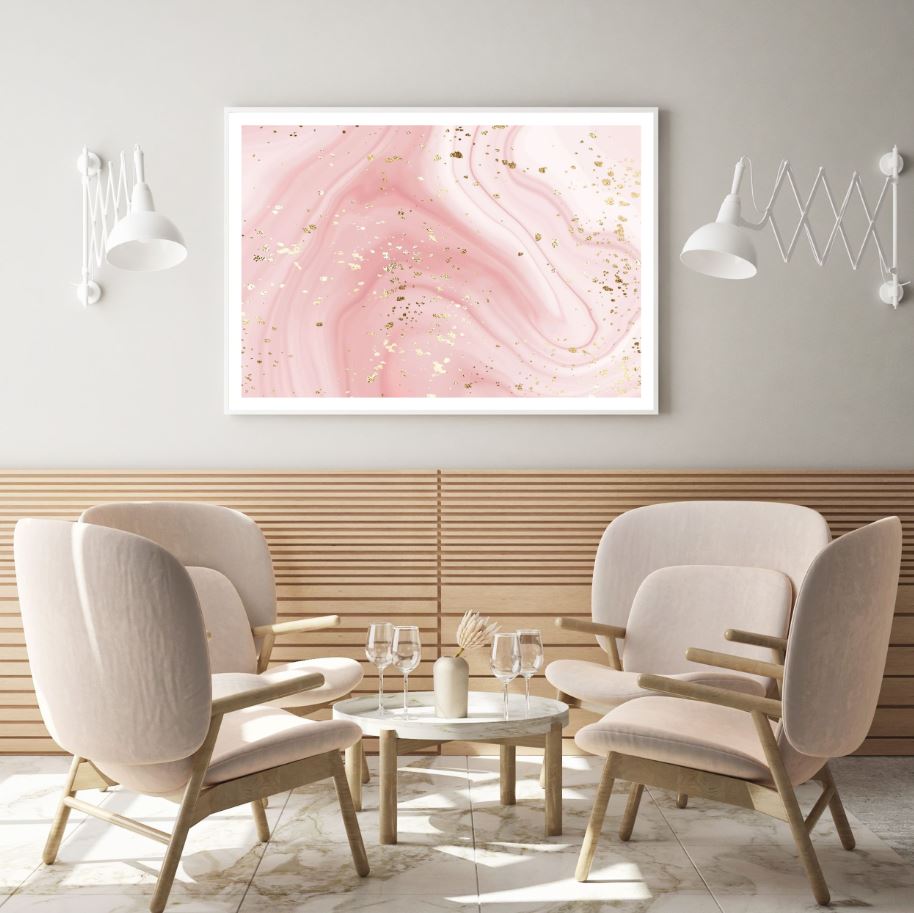 Pink & Gold Abstract Design Home Decor Premium Quality Poster Print Choose Your Sizes