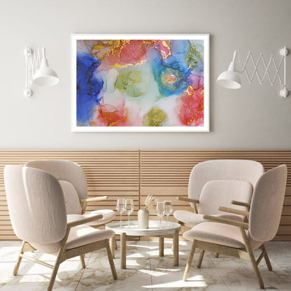 Red Blue Green & Gold Abstract Home Decor Premium Quality Poster Print Choose Your Sizes