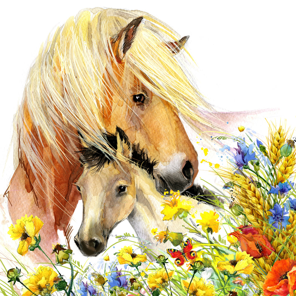 Wallpaper Murals Peel and Stick Removable Horses Portrait Painting High Quality