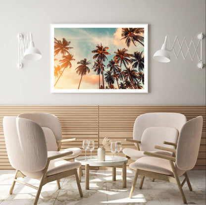 Palm Trees at Sunset Photograph Home Decor Premium Quality Poster Print Choose Your Sizes