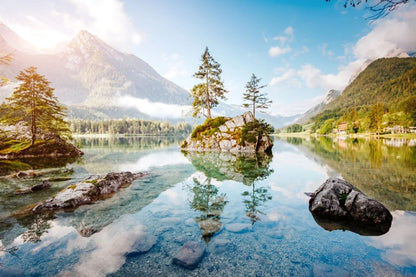 Wallpaper Murals Peel and Stick Removable Stunning Lake with Trees Scenery Photograph High Quality