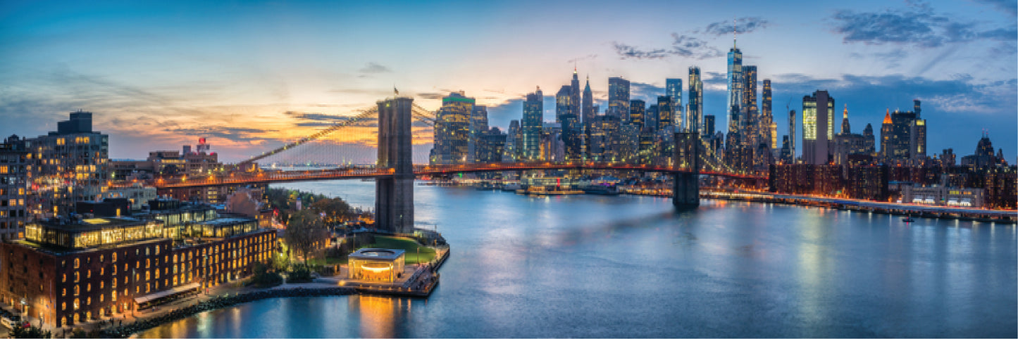 Panoramic Canvas Brooklyn Bridge in New York City High Quality 100% Australian made wall Canvas Print ready to hang