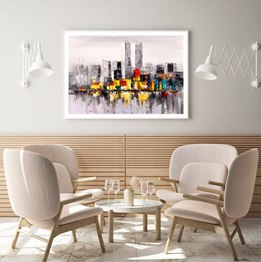 Colorful City Oil Painting Home Decor Premium Quality Poster Print Choose Your Sizes