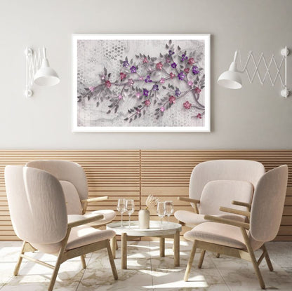 Flower Tree Branch 3D Design Home Decor Premium Quality Poster Print Choose Your Sizes