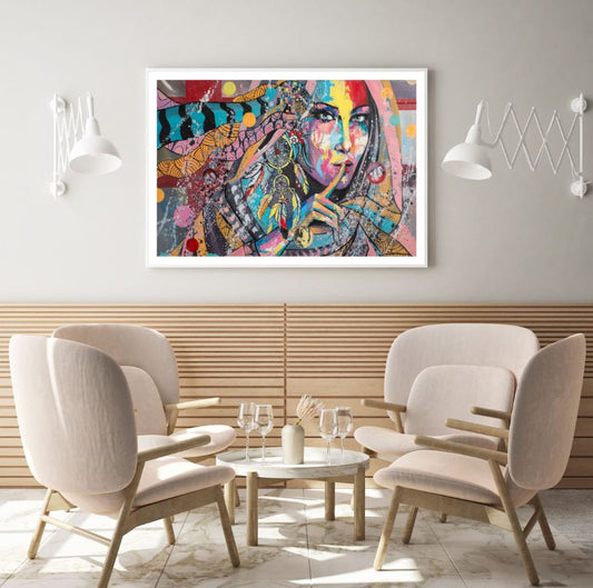 Indian Girl Portrait Painting Home Decor Premium Quality Poster Print Choose Your Sizes