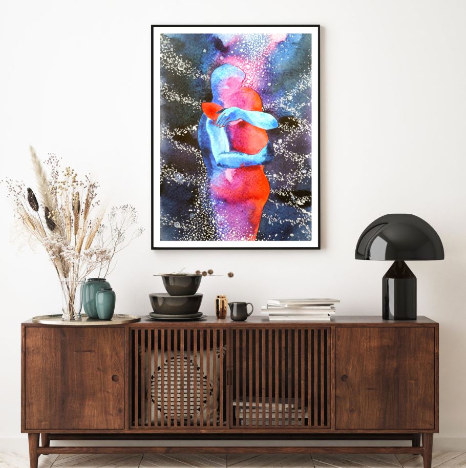 Couple Watercolor Abstract Design Home Decor Premium Quality Poster Print Choose Your Sizes