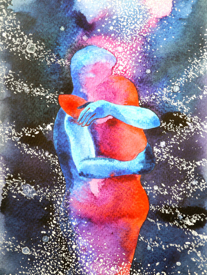 Couple Hugging Painting Print 100% Australian Made