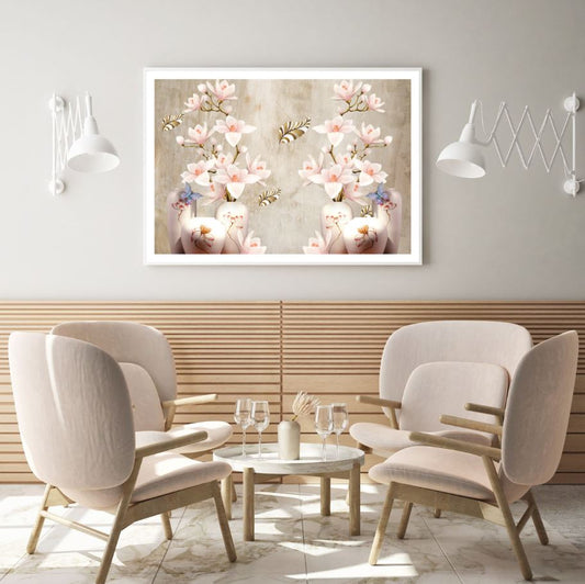 Butterfly & Flowers 3D Art Design Home Decor Premium Quality Poster Print Choose Your Sizes