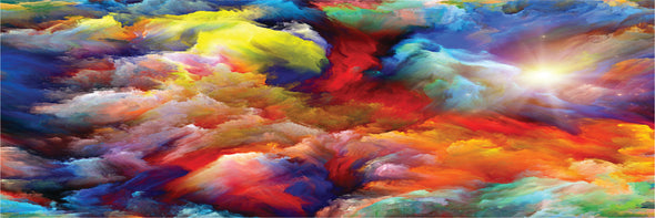 Panoramic Canvas Colourful Cloud Abstract Design High Quality 100% Australian made wall Canvas Print ready to hang